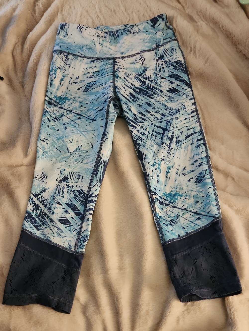 Fila Light and Navy Blue Abstract Capri Leggings